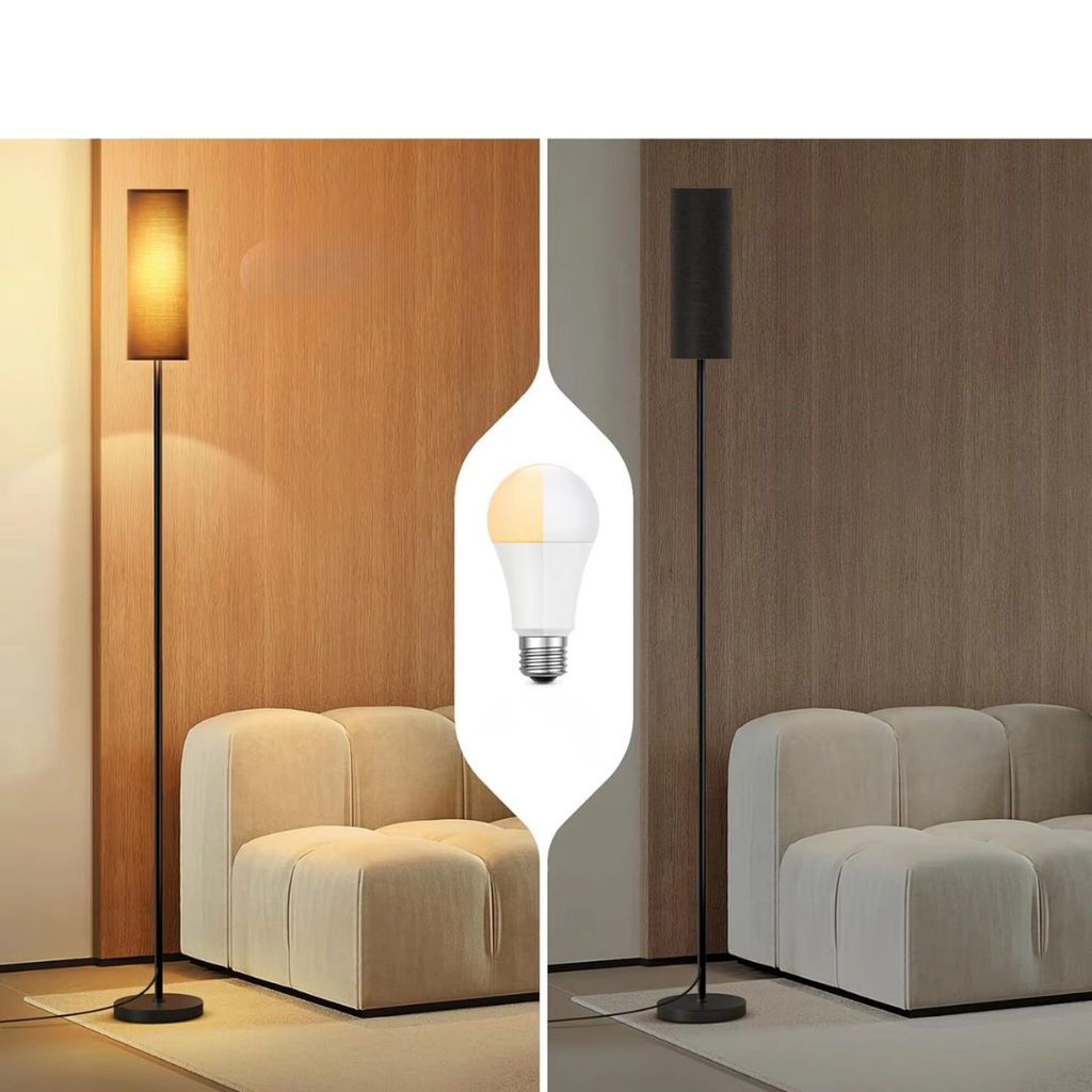 LED-Stehlampe mit drei Farbtemperaturen und praktischem Fußschalter für einfache Bedienung