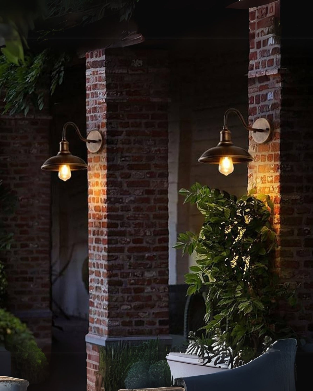 Modern Square Outdoor Wall Light With Minimalist Frame Black Brown Silver 24x23cm