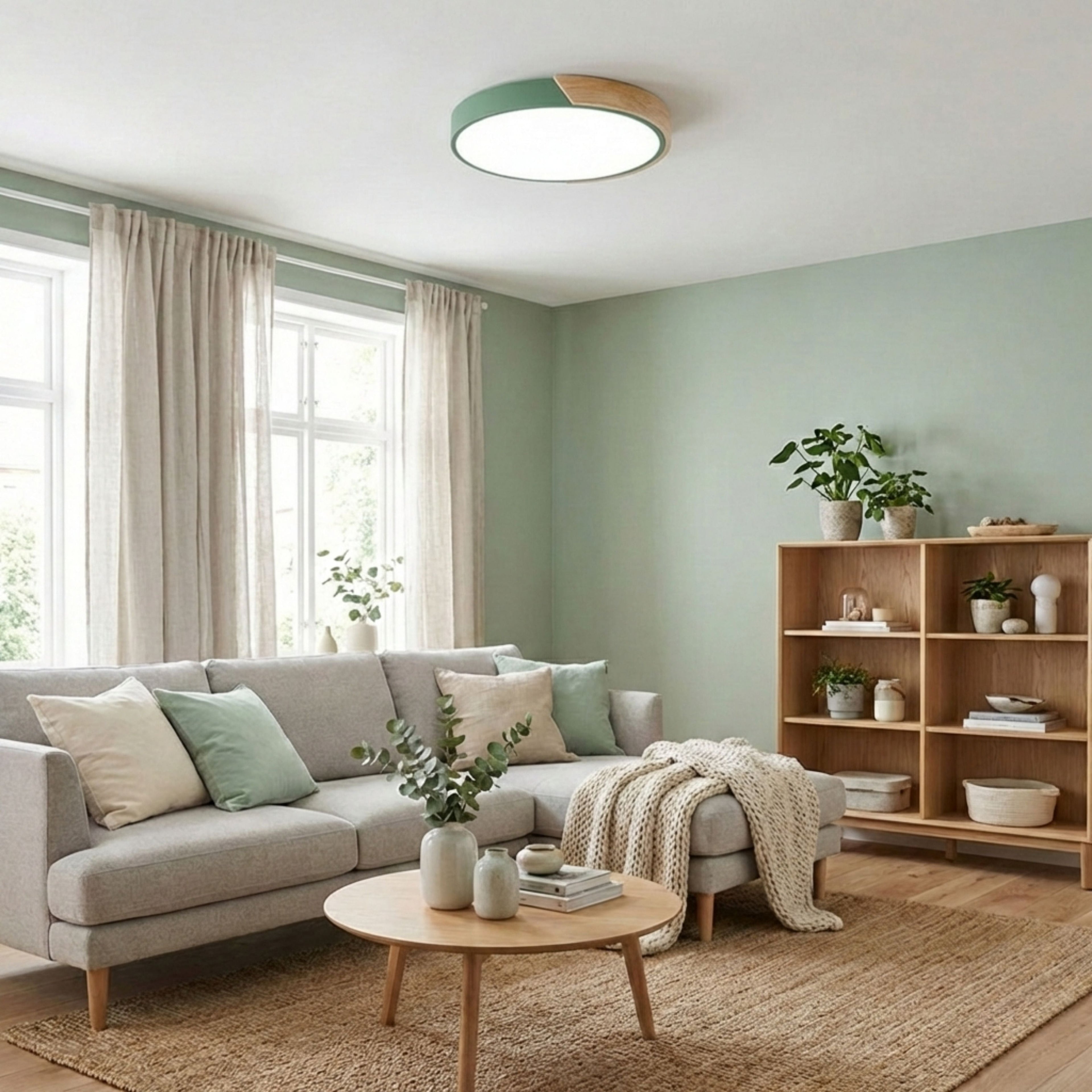 NovaLume Contemporary Round LED Ceiling Light With Flush Mount Fixture For Modern Interiors