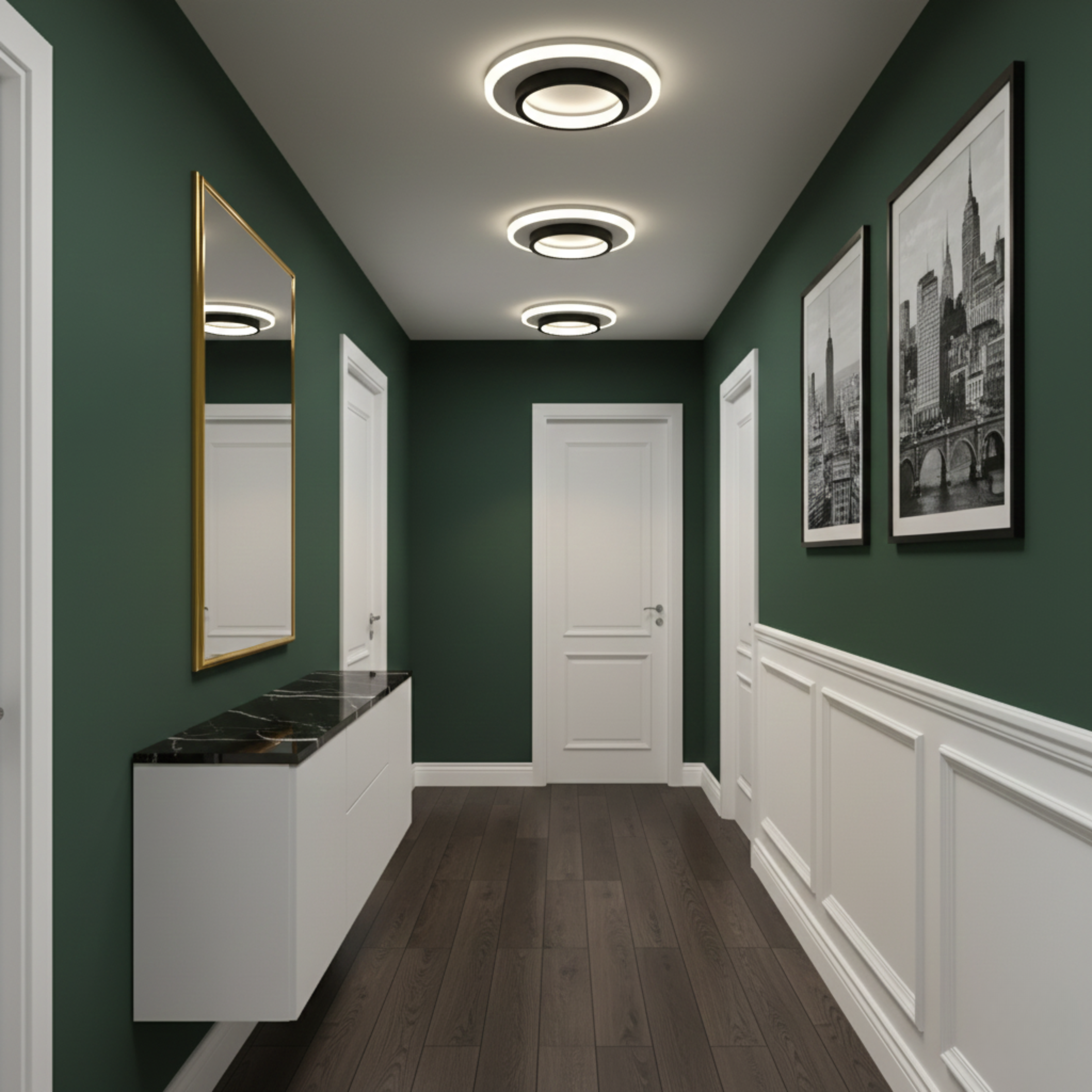 AureaLux Contemporary LED Ceiling Light With Sleek Flush Mount Fixture For Modern Interiors