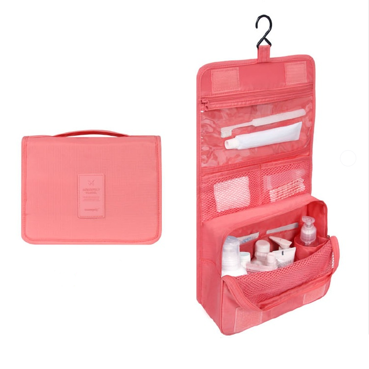 Travel Toiletry Case With Hanging Feature And Waterproof Exterior