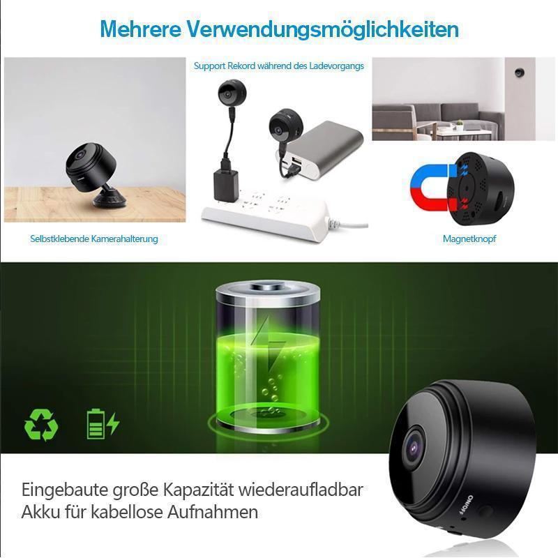 Miniaturní Wi-Fi bezpečnostní kamera — magnetické uchycení, noční vidění se zorným úhlem 150°