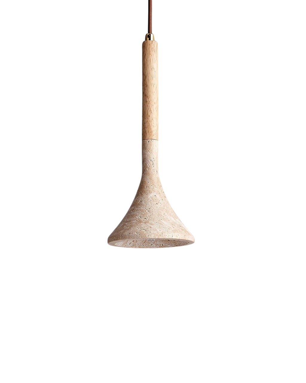 Travertine And Walnut Pendant Light For Dining Room Warm Nordic Glow