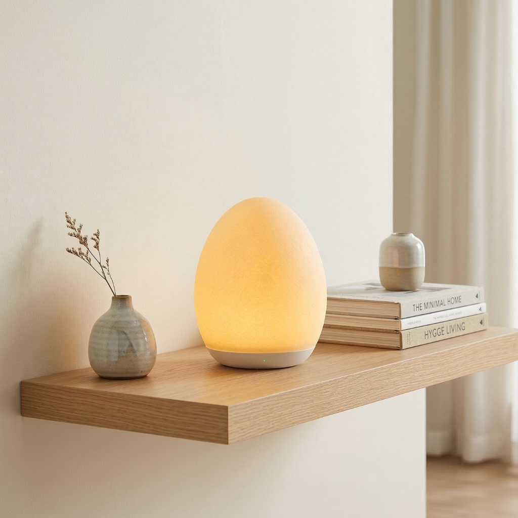 Egg Shaped Night Light With Rechargeable LED Battery, Touch Control And Adjustable Brightness For Safe Sleep