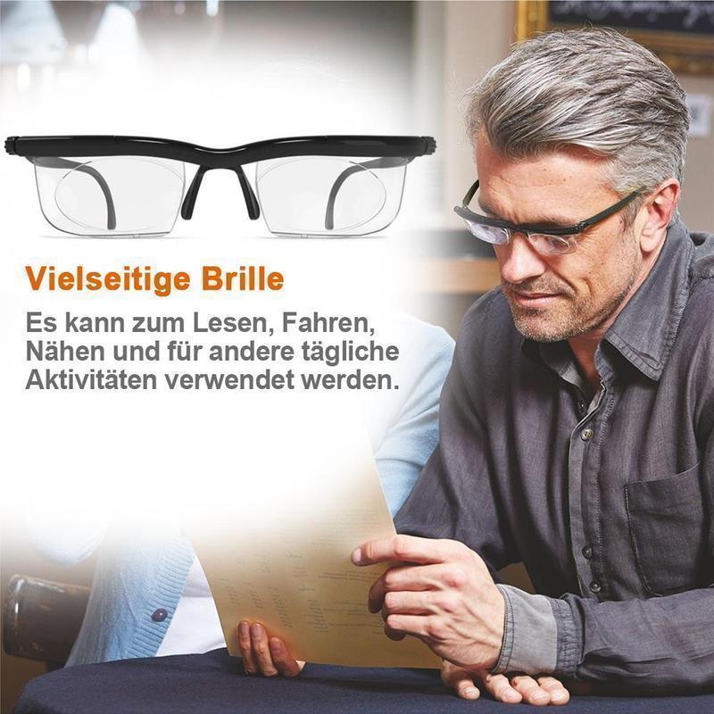 Unisex Adjustable Focus Reading Glasses With -6 To +3 Diopter Range For Reading Black
