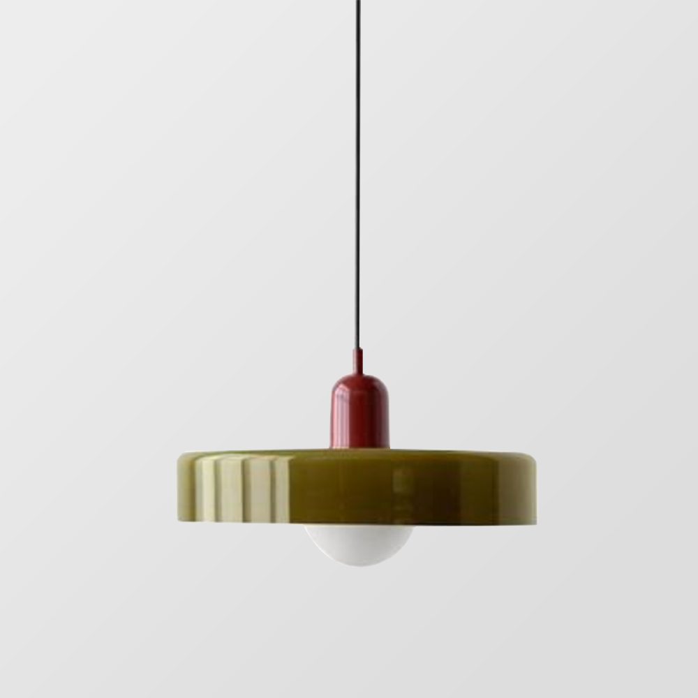 Aurelo barevné skleněné závěsné světlo v Bauhaus stylu pro jídelny v moderním domácím dekoru