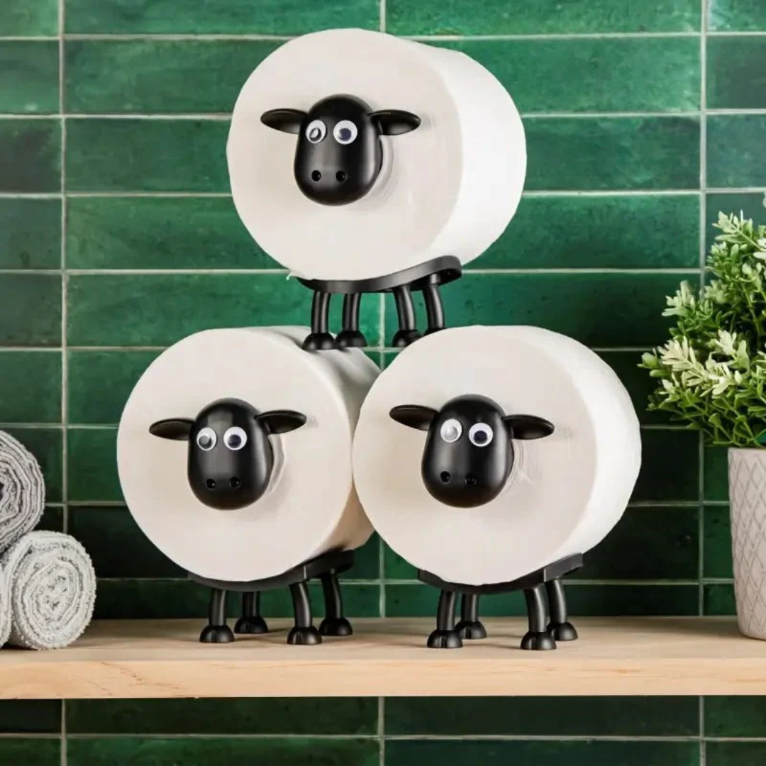 Three Sheep Themed Toilet Paper Holders Set For Bathroom And Living Space