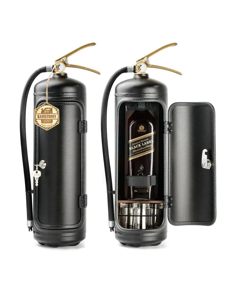 Mancave Red Metal Bottle Storage Disguised Fire Extinguisher