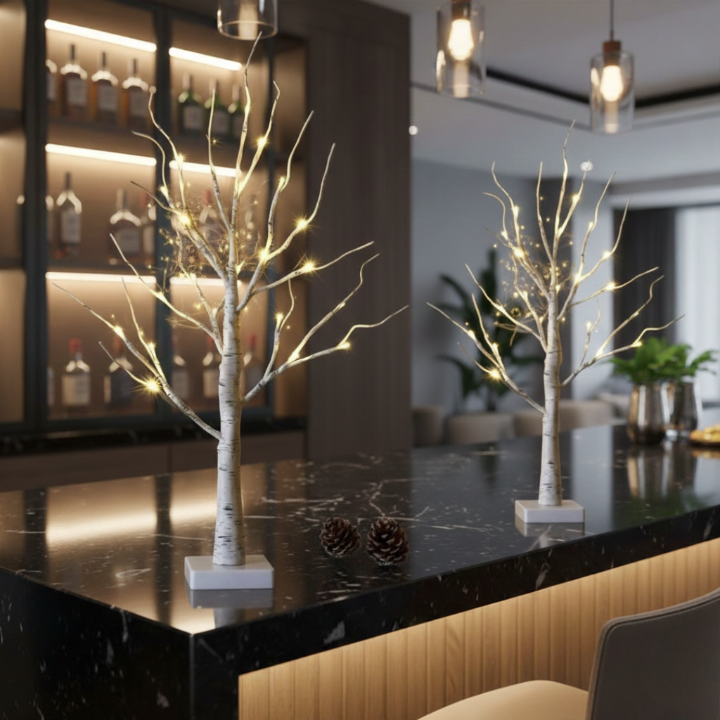 Birch Tree LED Accent Lights For Home Decor And Seasonal Display Indoor Lighting