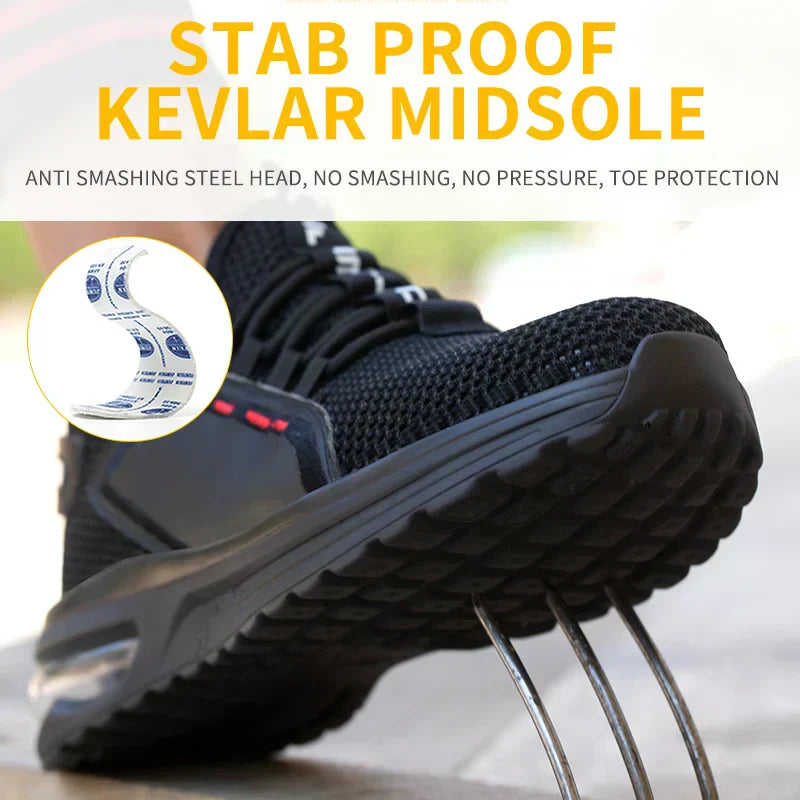 Ultralight Steel Toe Work Shoes, Non-Slip, Breathable for Construction