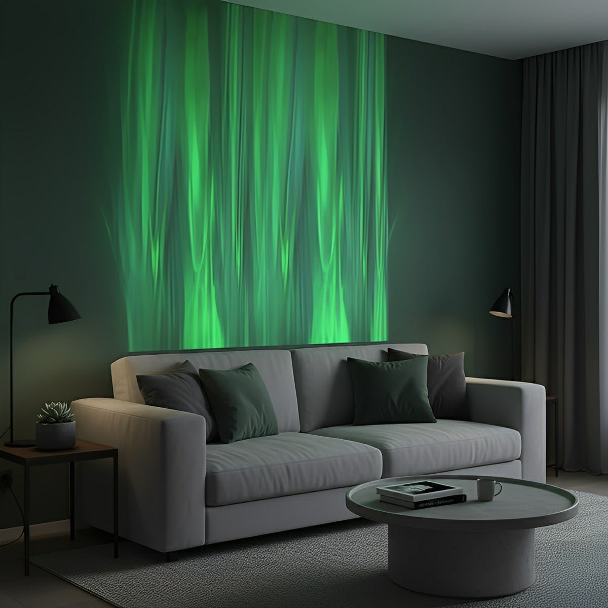 Wall Lamp With 3D Flame Effect Aluminum Black RGBW Atmosphere Light