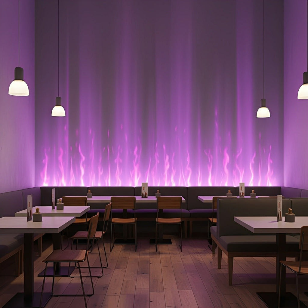 Wall Lamp With 3D Flame Effect Aluminum Black RGBW Atmosphere Light