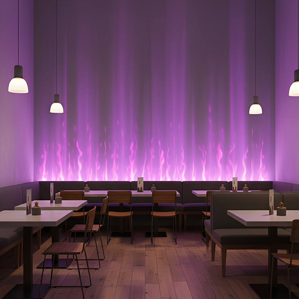 Wall Lamp With 3D Flame Effect Aluminum Black RGBW Atmosphere Light