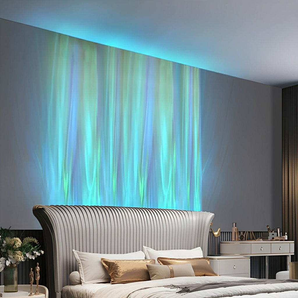 Wall Lamp With 3D Flame Effect Aluminum Black RGBW Atmosphere Light