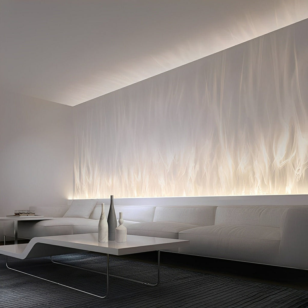 Wall Lamp With 3D Flame Effect Aluminum Black RGBW Atmosphere Light