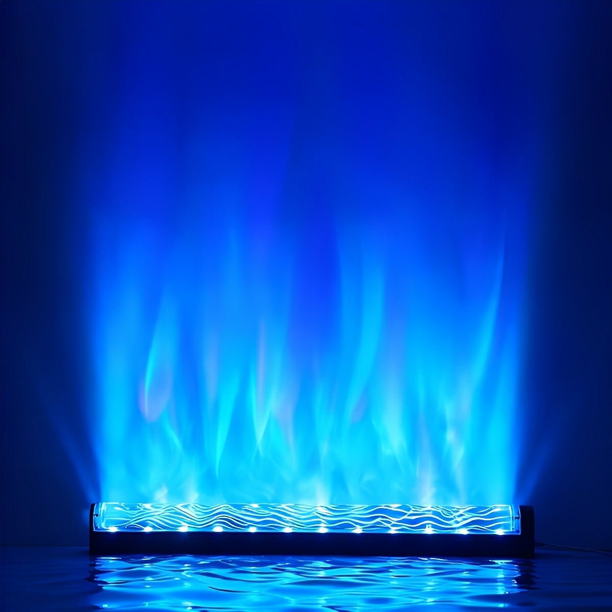 Wall Lamp With 3D Flame Effect Aluminum Black RGBW Atmosphere Light