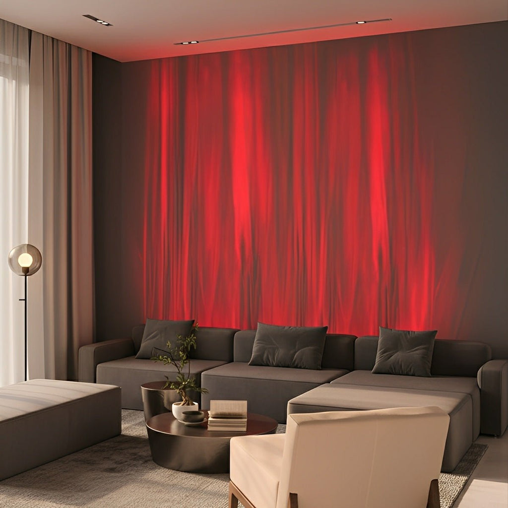 Wall Lamp With 3D Flame Effect Aluminum Black RGBW Atmosphere Light