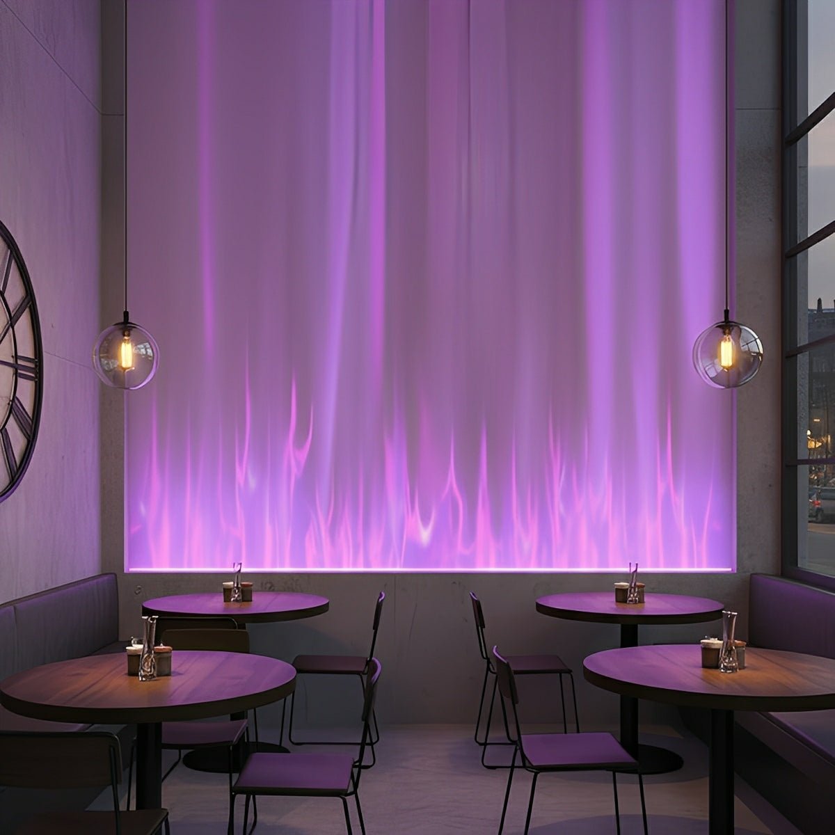 Wall Lamp With 3D Flame Effect Aluminum Black RGBW Atmosphere Light