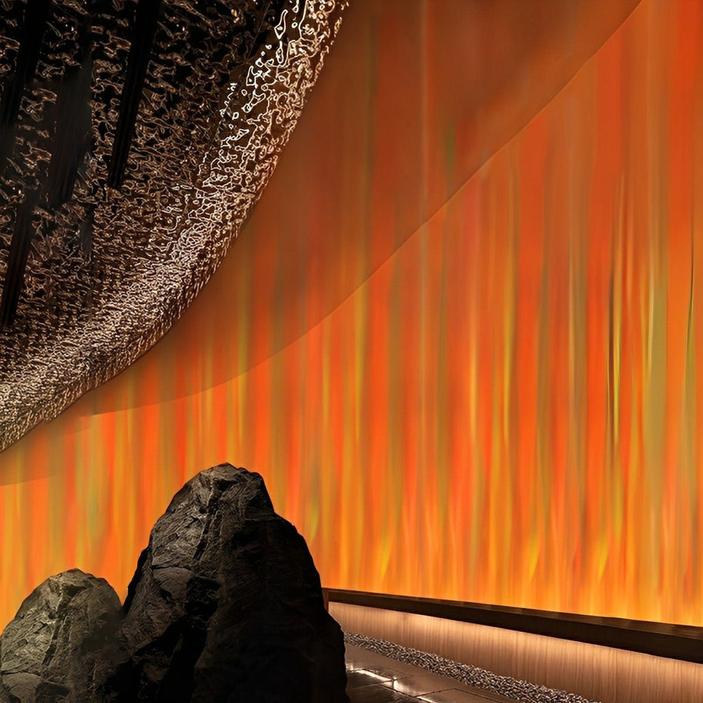 Wall Lamp With 3D Flame Effect Aluminum Black RGBW Atmosphere Light