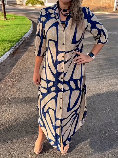 Robe Décontractée Bleu & Beig