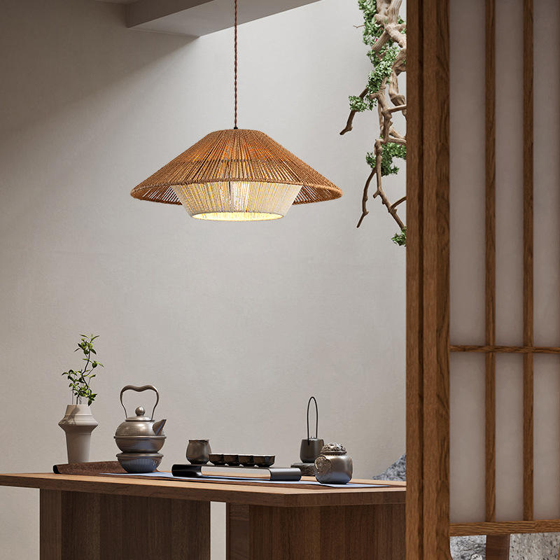 Kairo Weave Pendant Light Handwoven Wicker Fixture For Japanese Inspired Boho Dining Spaces