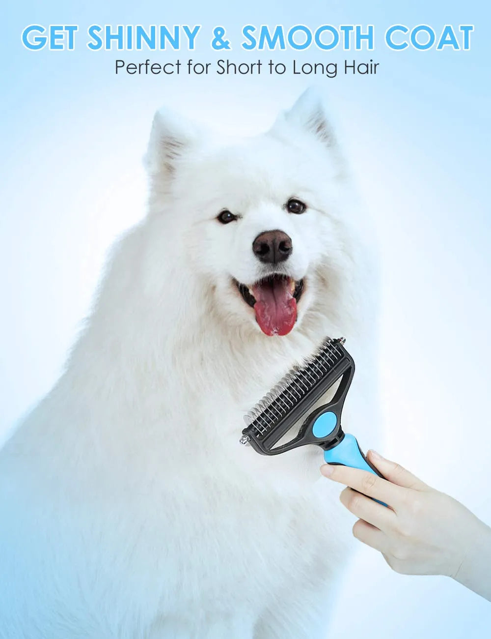 Brosse démêlante double face pour chien et chat - Démêlage en douceur et élimination en profondeur des nœuds