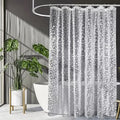 Cortina de duche transparente CLEARFLOW — Design impermeável com padrão de seixos