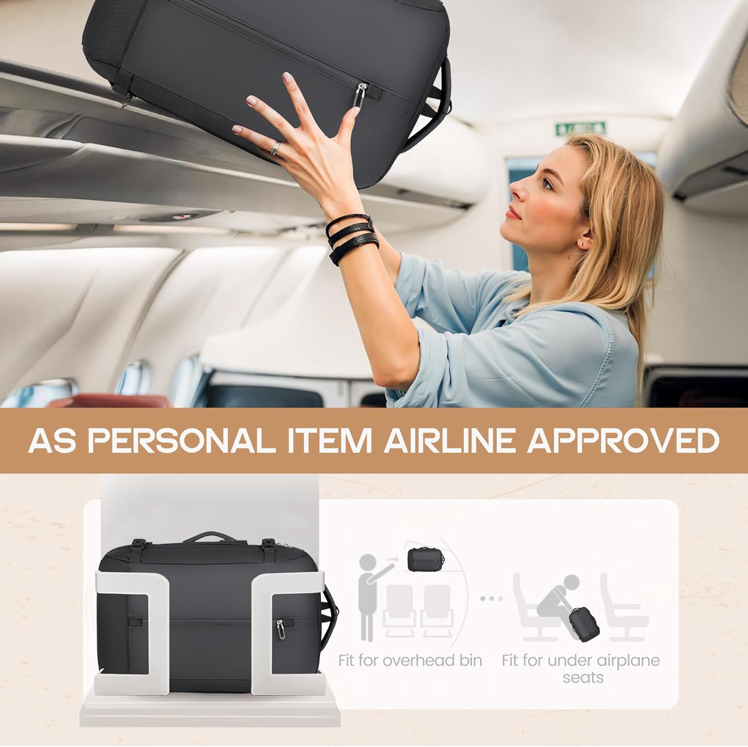 Zaino da viaggio impermeabile espandibile da 40 L con porta USB e scomparto per laptop da 17” (43.18 cm) – AirVoyage | Ka-mostore