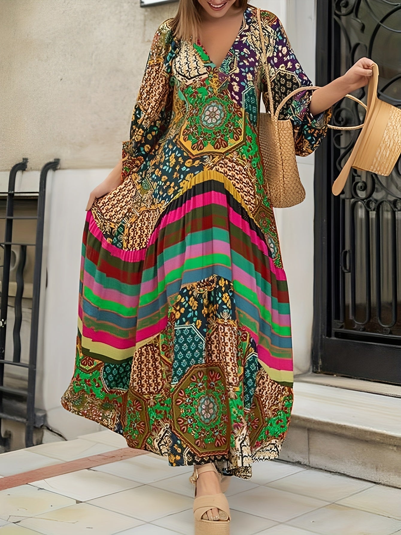 Robe Longue Tropicale Fluide