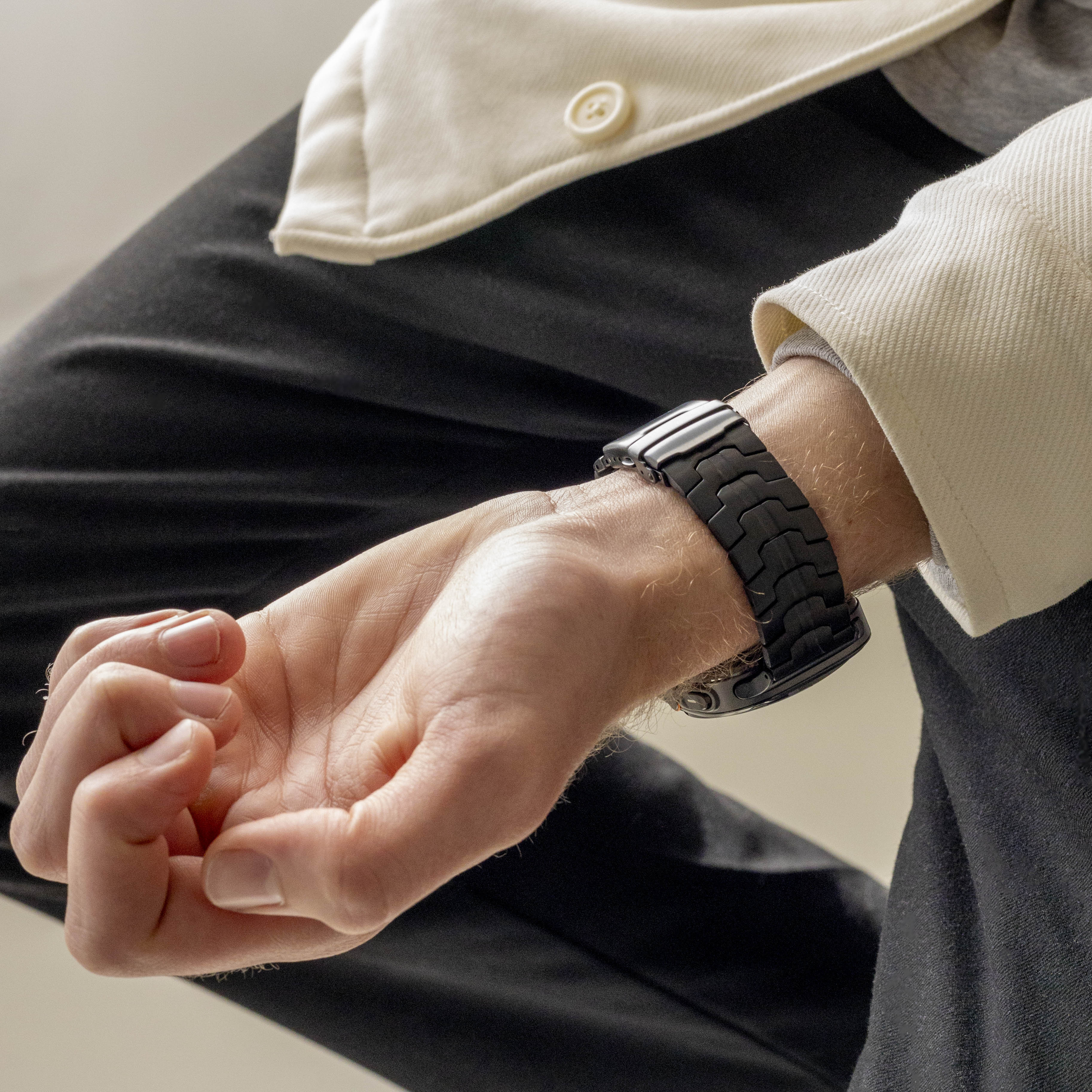 Cinturino con maglie in titanio nero ferro per Samsung Galaxy Watch Ultra