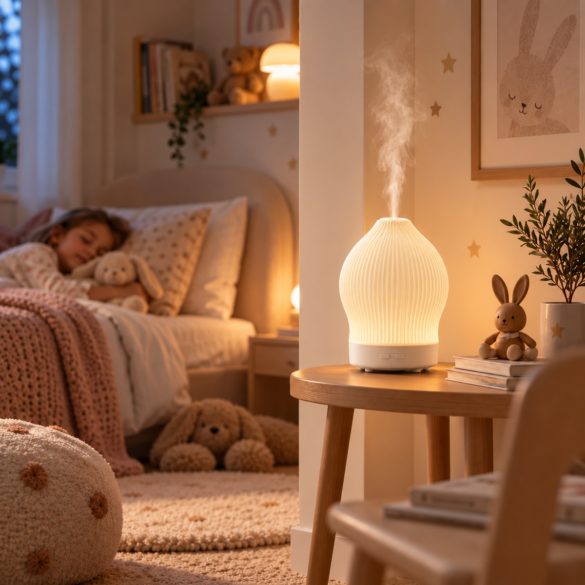 Aromadiffuser i glas — inspireret af rosenkvarts, nanodugteknologi og stemningslys