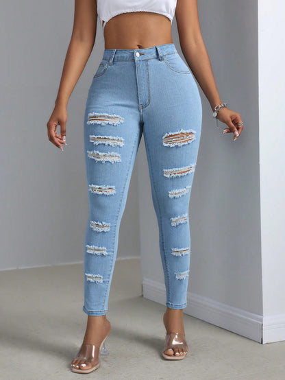 Pantalon en jean déchiré