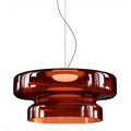 Two Tier Light With Coloured Glass, Bauhaus Style Pendant For Modern Homes Geometric Ceiling Fixture