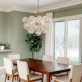 Clear Glass Bubble Chandelier With Ribbed Glass Detailing For Elegant Modern Interior Lighting