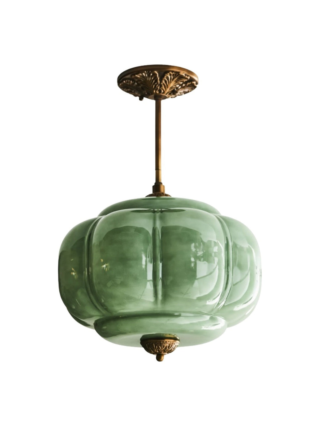 Vintage Milk Glass Ceiling Light With Fluted Rim White Pink Green Matte Glass Brass Black