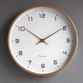 Square Solid Wood Wall Clock With Brown Cream Finish, Scandinavian Design, Quiet Movement