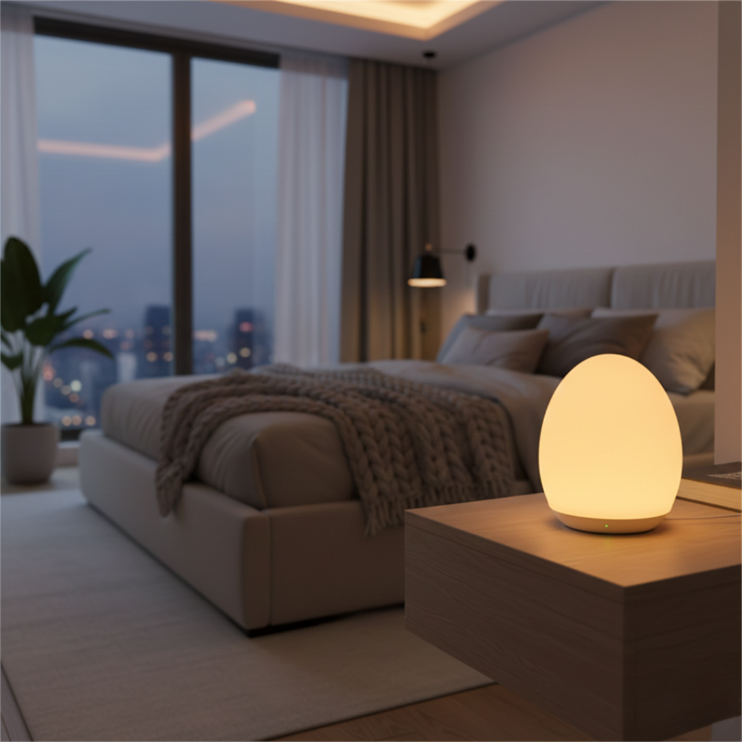 Egg Shaped Night Light With Rechargeable LED Battery, Touch Control And Adjustable Brightness For Safe Sleep