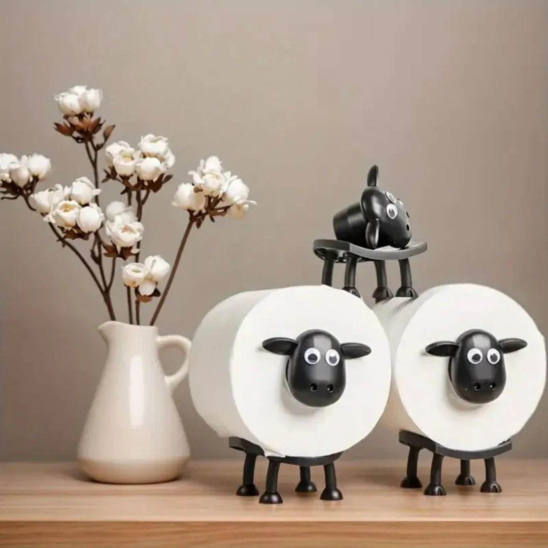 Three Sheep Themed Toilet Paper Holders Set For Bathroom And Living Space