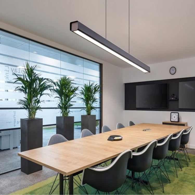 Aureon Modern Light Chandelier With LED Technology For Dining And Office Use In Black Or Brown Finish