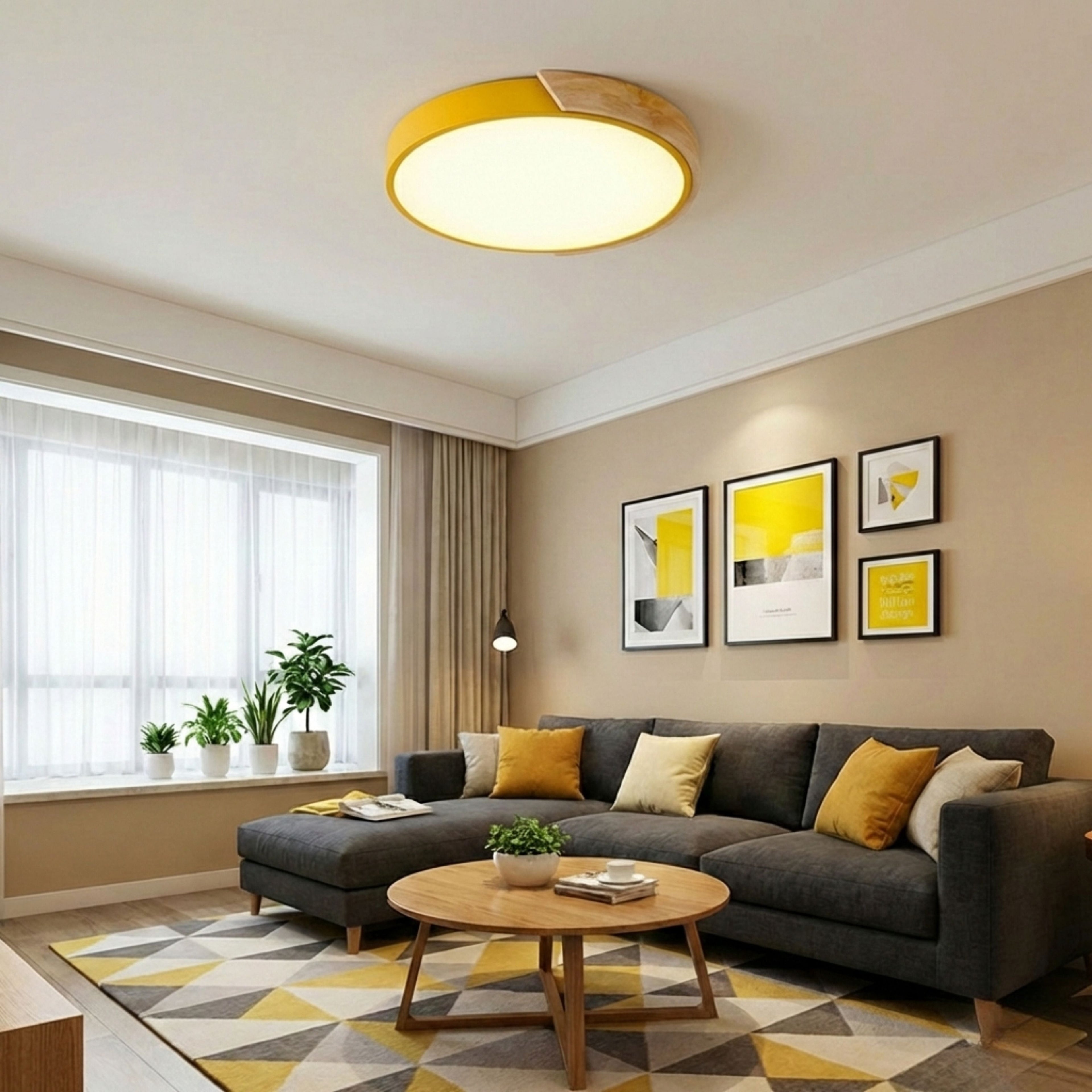 NovaLume Contemporary Round LED Ceiling Light With Flush Mount Fixture For Modern Interiors