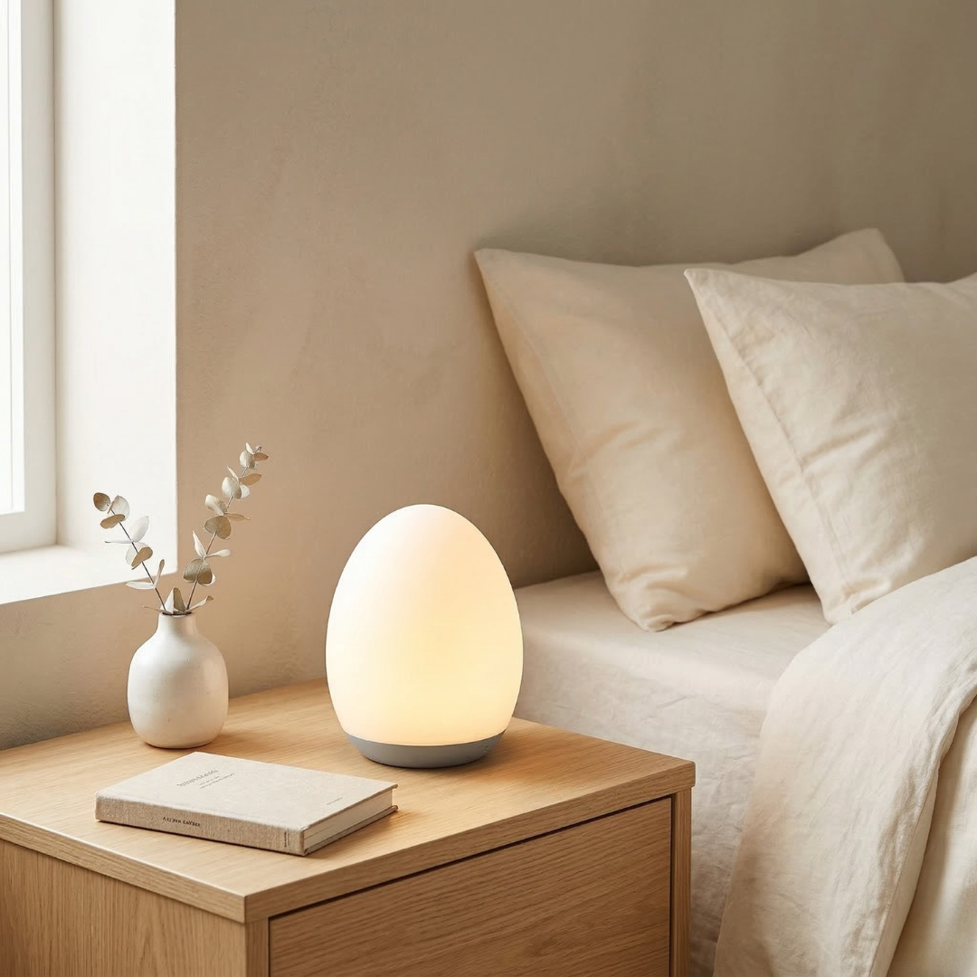 Egg Shaped Night Light With Rechargeable LED Battery, Touch Control And Adjustable Brightness For Safe Sleep
