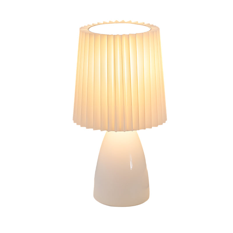 Asterra Pink Glass Base Desk Lamp With Dimmable Light And USB Port For Home Office And Study