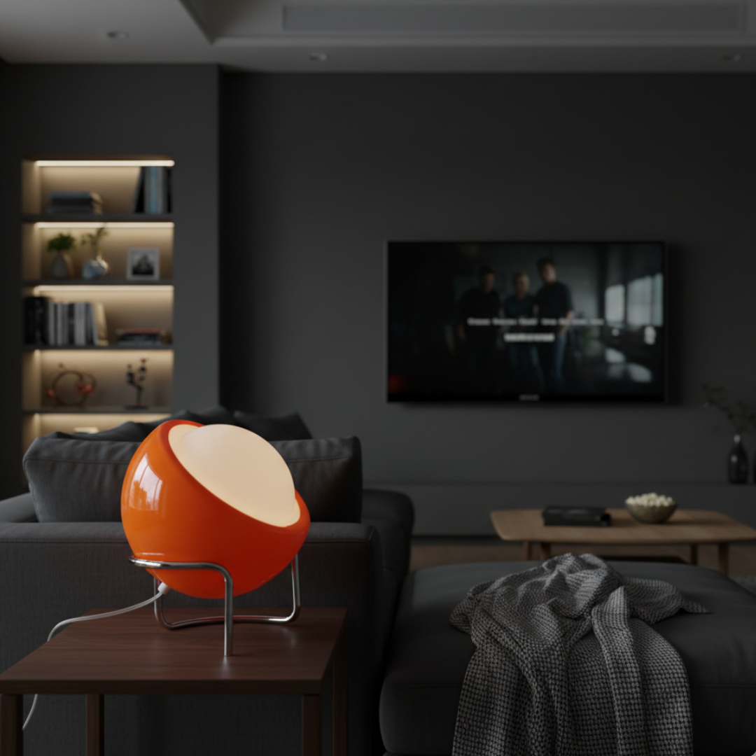 Elegant Table Lamp With Glass Shade For Indoor Use Suited For Living Rooms And Bedrooms Creating Cozy Ambience