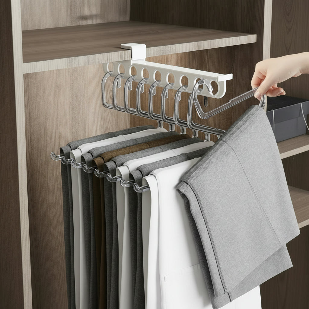 GlidePro Pull-Out Wardrobe Rack — Slim Sturdy Sliding Hanger