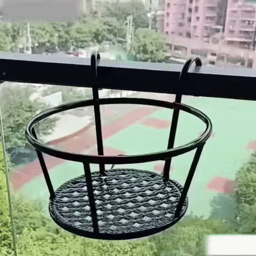 Černé držáky květináčů na balkon s háčky, balení 3 ks - bez vrtání, odolné vůči povětrnostním vlivům, 22 cm