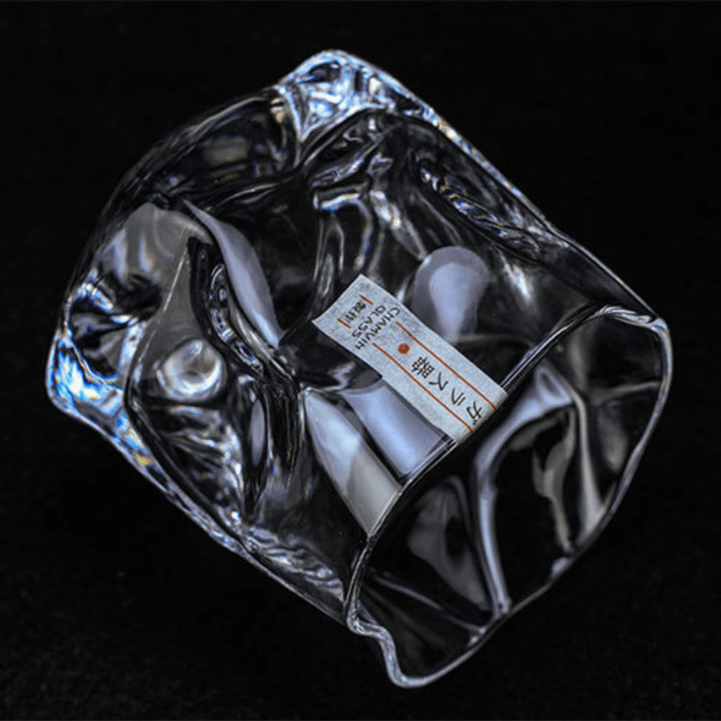 Edo Kiriko Whiskey Glass In Japanese Crystal With Crumple Design Handmade