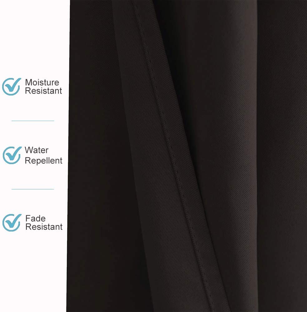 2 Panels Waterproof Patio Curtain With Eyelets Outdoor Privacy And Windproof