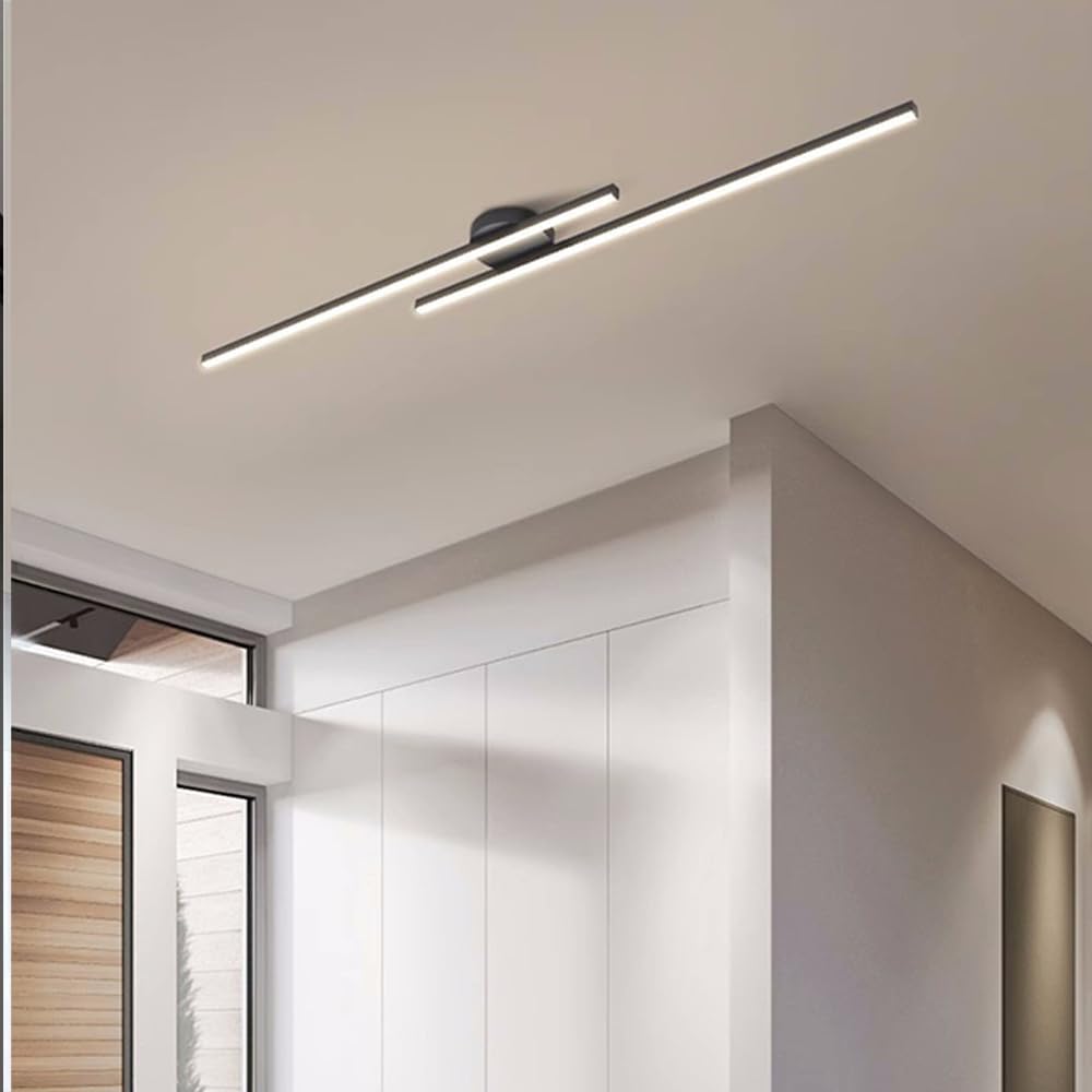 LumenVale Aluminum LED Ceiling Light With Minimalist Design, Semi Flush For Living Areas