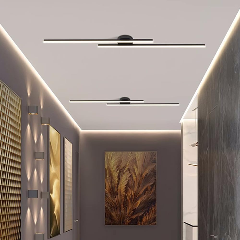 LumenVale Aluminum LED Ceiling Light With Minimalist Design, Semi Flush For Living Areas