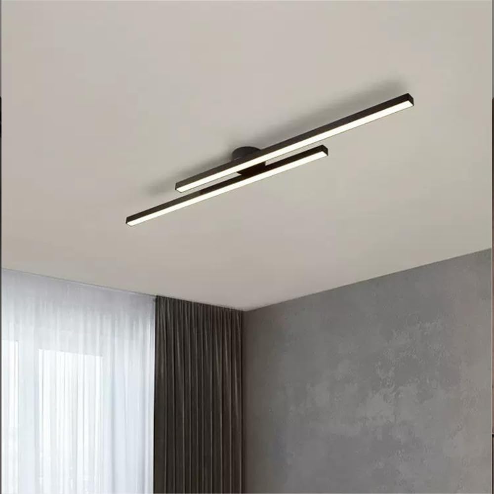 LumenVale Aluminum LED Ceiling Light With Minimalist Design, Semi Flush For Living Areas